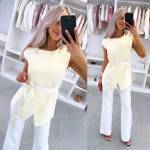 Balta Liemenė-švarkas Su Surišamu Priekiu