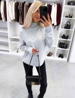 Hall Kõrge Kaelusega Pehme Kampsun