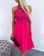 Light Pink Chiffon Dress With Lace Top
