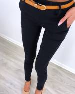 Black Classy Belted Pants