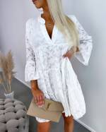Valkoinen Langev Mustriline Kleit