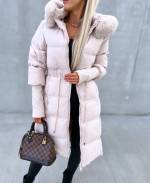 Melns Long Winter Coat With Hood