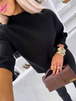 Розовый Уютный свитер с высоким воротом