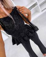 Jasny Beż Bluzka W Stylu Peplum