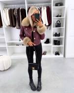 Brūns Oderēta Parka Ar Siltu Iekšpusi