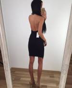 Black Crafted Dress Neck-necked