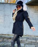 Black Winter Parka With Waterproof Outer Layer