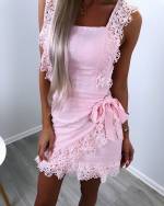 Pink Lace Tie Dress
