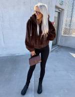 Brūns Mīksta Jaka Ar Rāvējslēdzēju