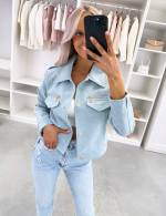 Синий Мягкий свитшот с деталями в золотистом тоне