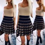 White Pleated Multi Colored Skirt