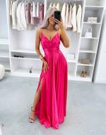 Violets Maksi Kleita Ar šķēlumu