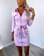 Purple Stretch Denim Dress