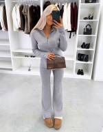 Brown Stretchy And Soft Two-piece Set