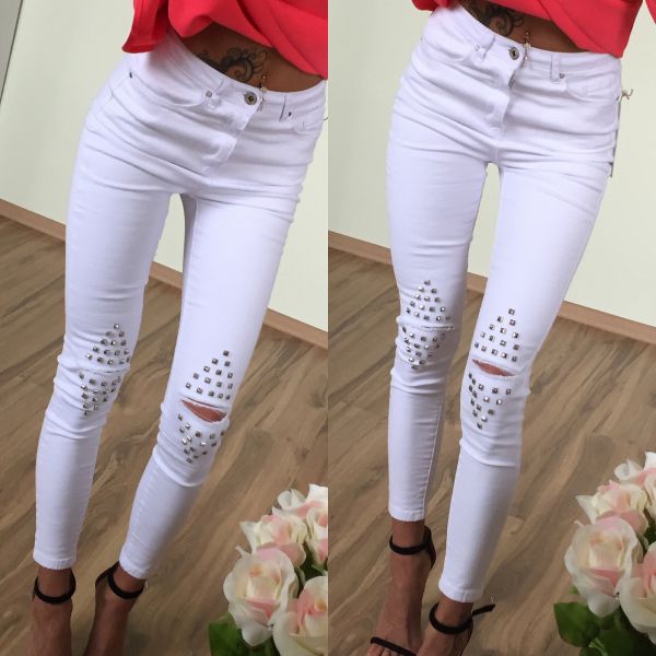 White Wrong White Stretch Jeans