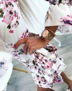 Balts Floral Pattern Ruffle Dress