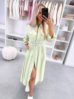 Roosa Vööga Pikem Kleit