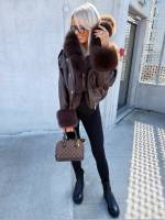 Bēša Bomberjaka Ar Kapuci Un Siltu Oderi