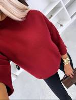 Розовый Уютный свитер с высоким воротом