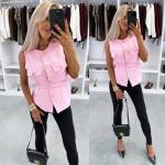 Tumesinine Vööga Vest-jakk