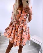 White Floral Belted Dress