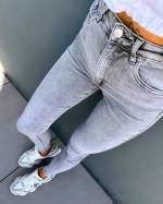 Grey Gray Stretch Jeans