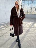 Pruun Luksuslik Eest Seotav Talvemantel