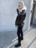 Bēša Oversize Mākslīgās Kažokādas Jaka Ar Siltu Oderi