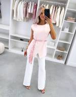 Balta Liemenė-švarkas Su Surišamu Priekiu