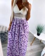 Purple Lace Top Maxi Dress
