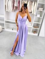 Violets Maksi Kleita Ar šķēlumu