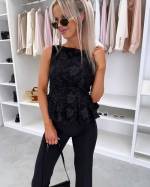 Jasny Beż Bluzka W Stylu Peplum