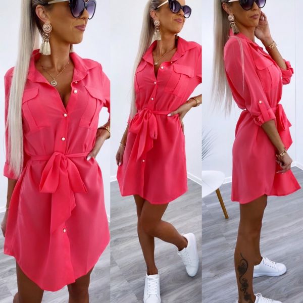 Coral Comfortable Casual Dress