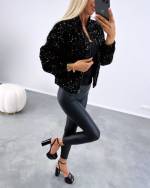 Melns Soft Jacket With Sequins