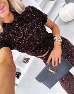 Tumepunane Pehme Litritega Crop-pluus