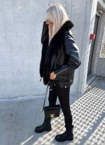 Bēša Oversize Mākslīgās Kažokādas Jaka Ar Siltu Oderi