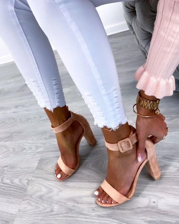Light Pink Heel Ankle Boot