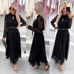 Balta Nėrinių Suknelė Su Diržu