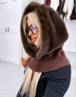 Pruun Kaelusega Müts