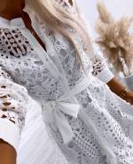 White Lace Dress With Buttons