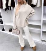 Pelēks Mīksts Džemperis Ar Kapuci