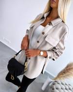 Grey Oversized Spring/autumn Jacket