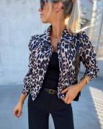 Leopards Jacket With Zipper