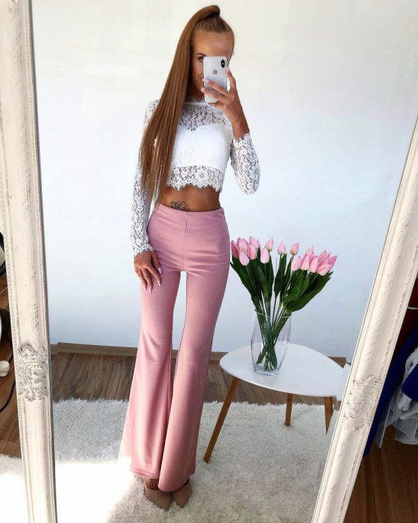 Pink Wide Bottom Classy Pants