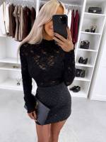 Czarny Ozdobna Spódnica Z Kamieniami