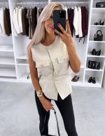 Roosa Vööga Vest-jakk