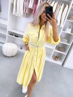 Roosa Vööga Pikem Kleit