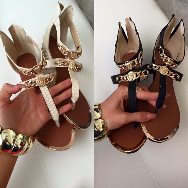 Beige Straps With A Golden Buckle