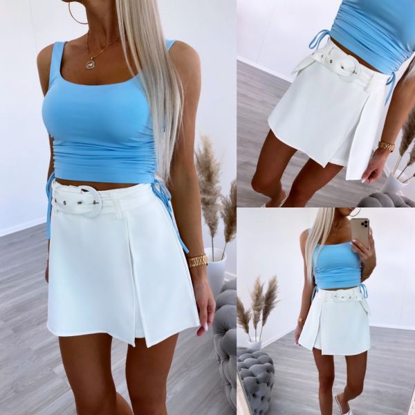 White Belted Culottes