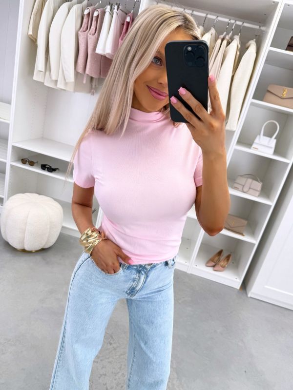 Sārts Elastīgs Un Maigs Tops